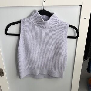 Zara Light Lavender Ribbed Mock Neck Tank